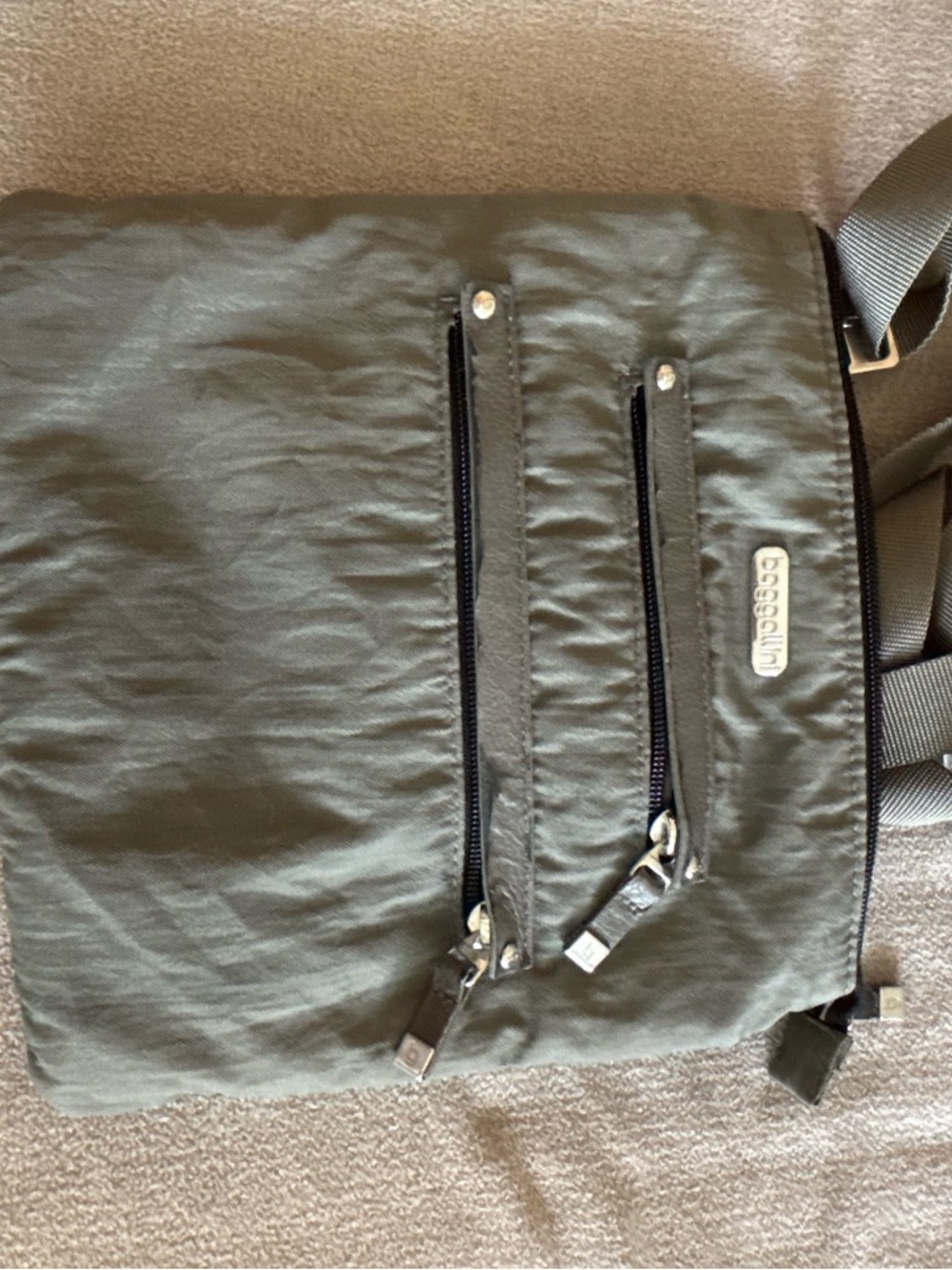 Baggallini gray Messenger Crossbody Bag